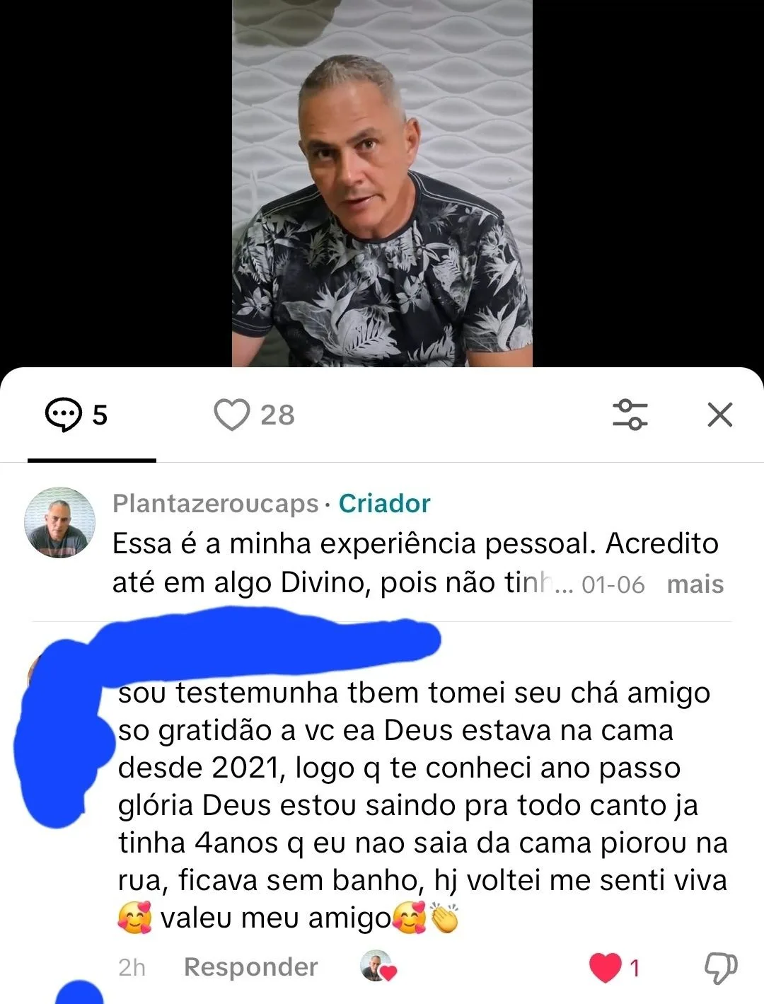 Captura de depoimento de cliente 2